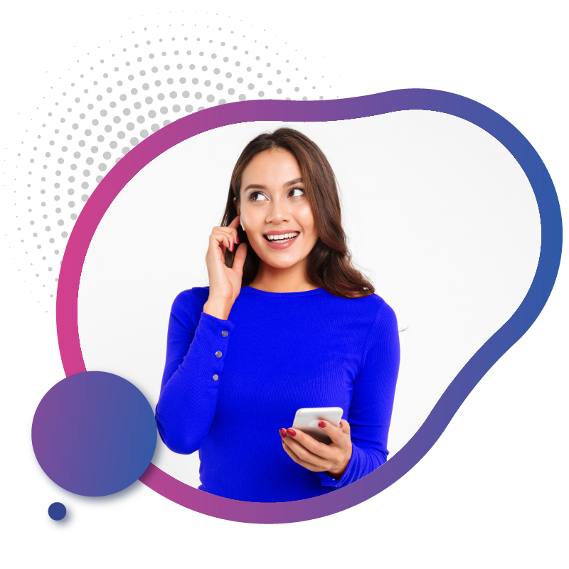 Smiling woman talking on the phone, representing a smooth and cheerful eSIM activation experience in Australia.
